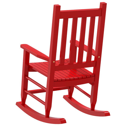 Rocking Chair for Children Red Solid Wood Poplar