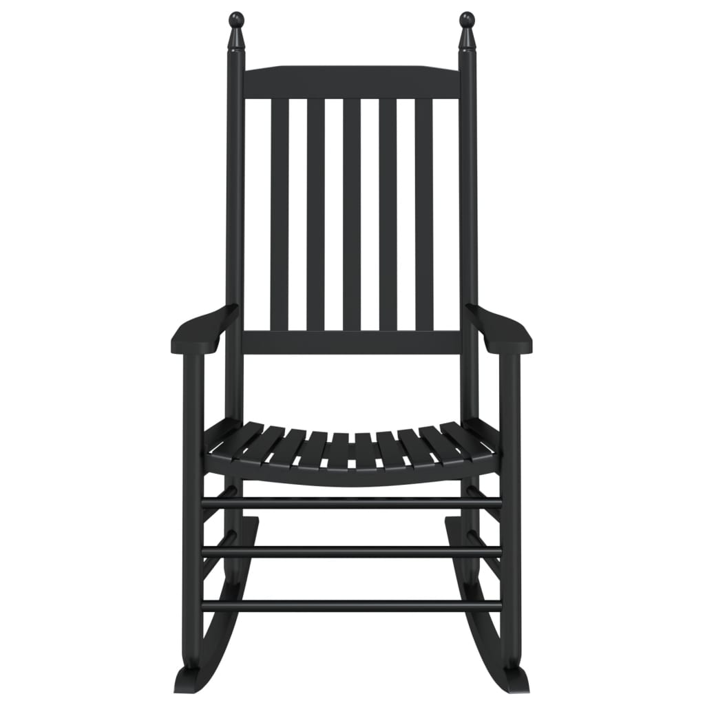 Rocking Chairs with Curved Seats 2 pcs Black Solid Wood Poplar