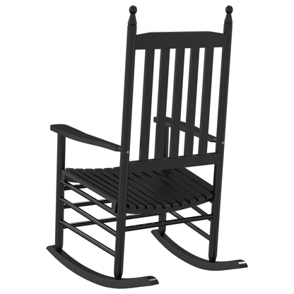 Rocking Chairs with Curved Seats 2 pcs Black Solid Wood Poplar