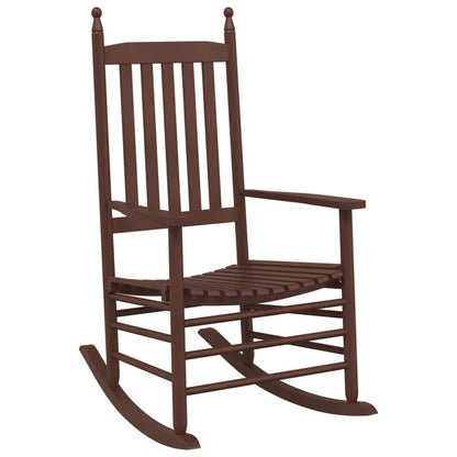 Rocking Chairs 2pcs with Foldable Table Brown Solid Wood Poplar