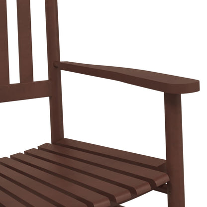 Rocking Chairs 2pcs with Foldable Table Brown Solid Wood Poplar