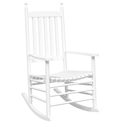 Rocking Chairs 2pcs with Foldable Table White Solid Wood Poplar