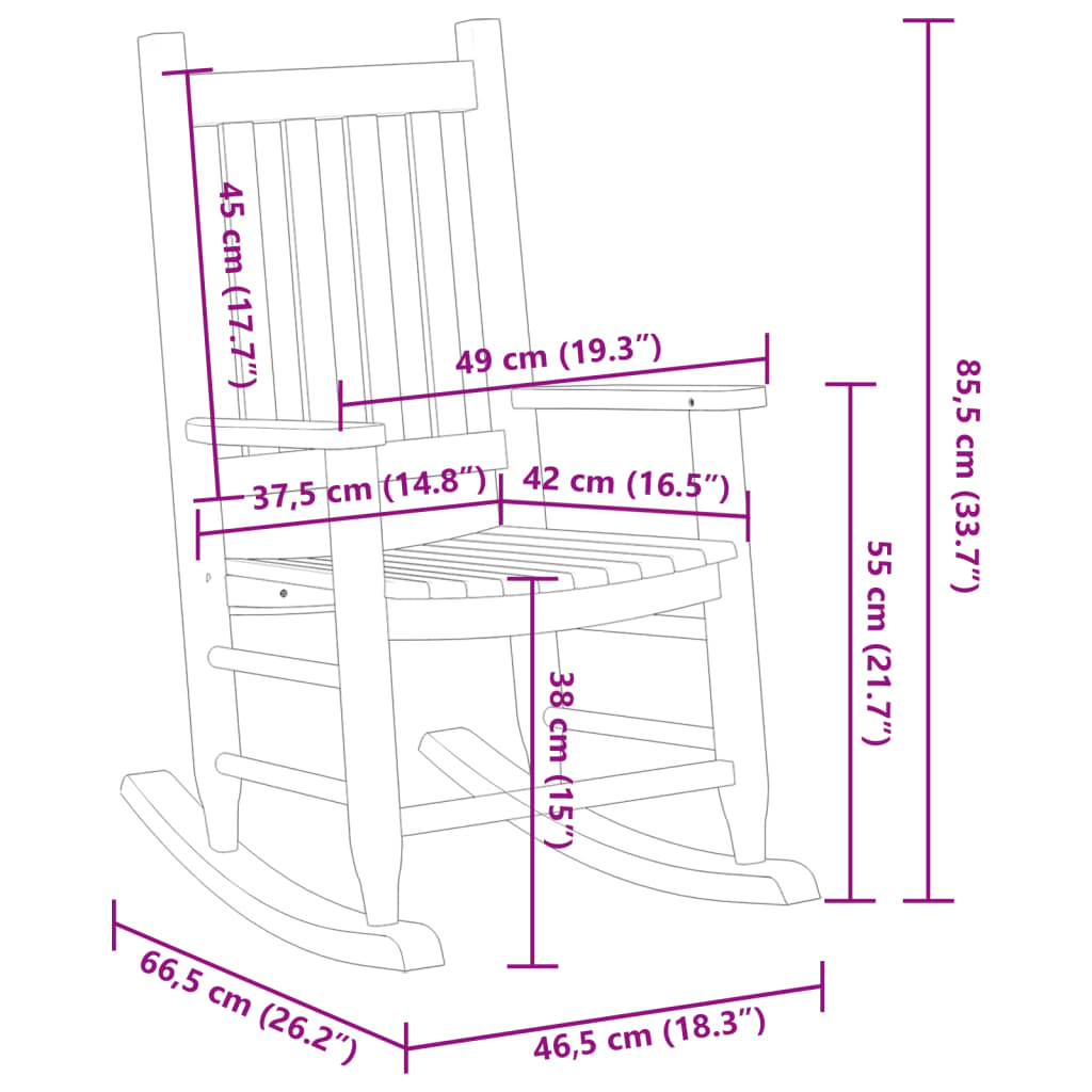 Rocking Chairs for Children 2 pcs White Solid Wood Poplar