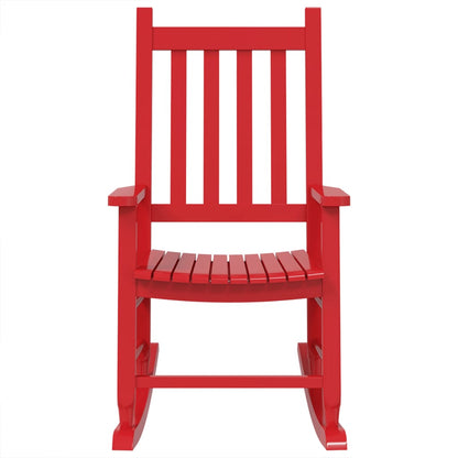 Rocking Chairs for Children 2 pcs Red Solid Wood Poplar