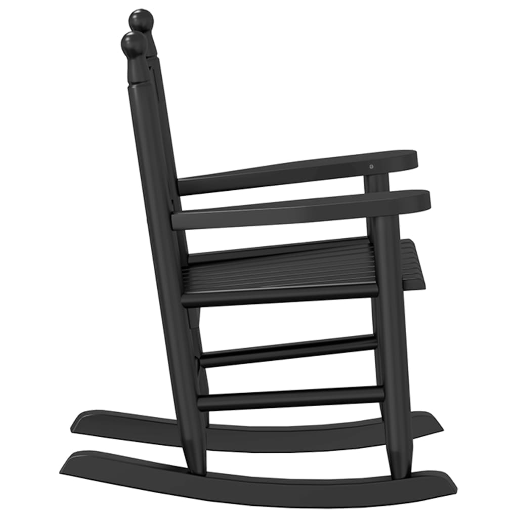 Rocking Chairs for Children 2 pcs Black Solid Wood Poplar