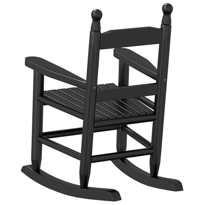 Rocking Chairs for Children 2 pcs Black Solid Wood Poplar