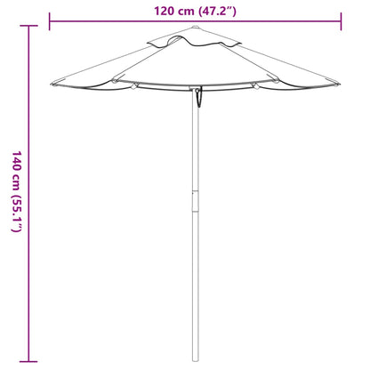 Garden Umbrella for Kids with Wooden Pole Ø120x140 cm