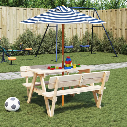 Garden Umbrella for Kids with Wooden Pole Ø120x140 cm