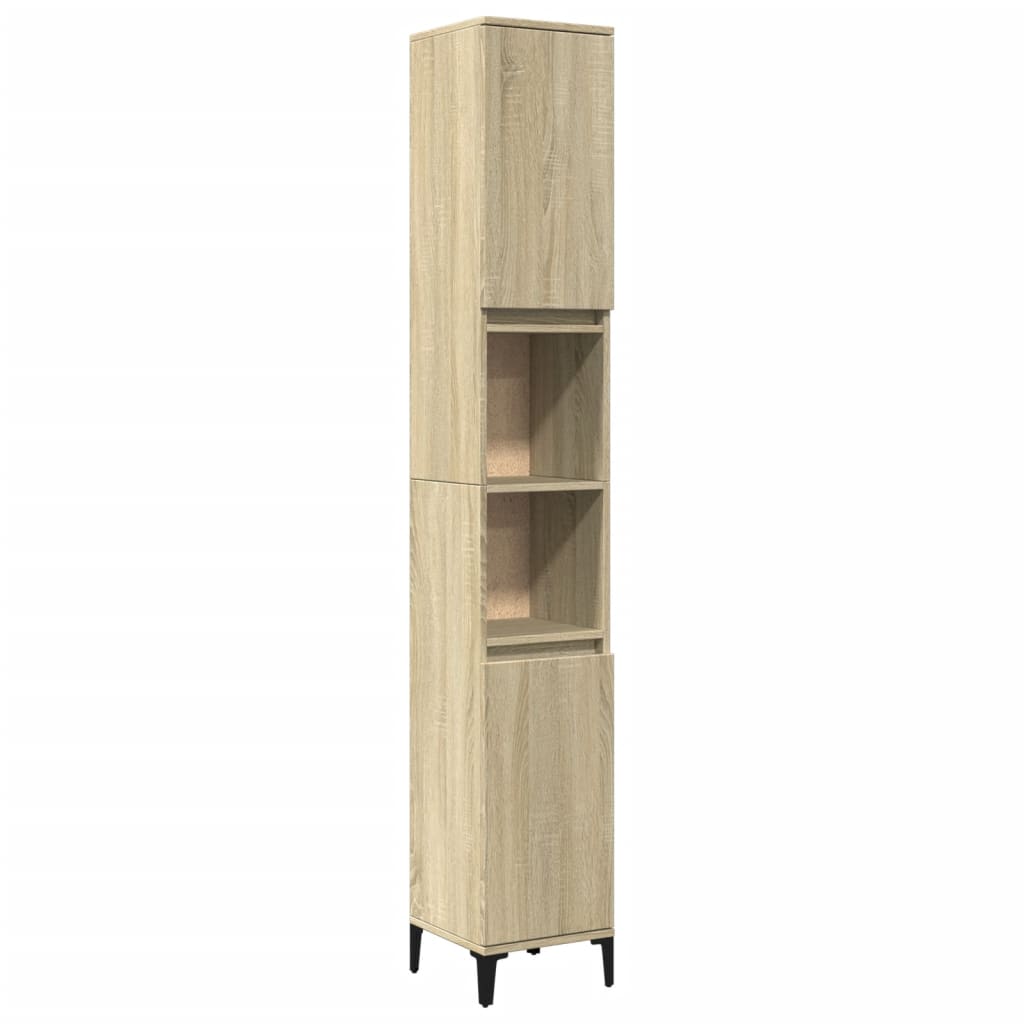 Bathroom Cabinet Sonoma Oak 30x30x190 cm Engineered Wood