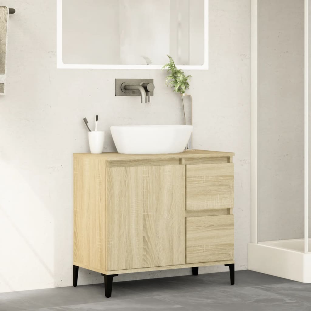 Bathroom Cabinet Sonoma Oak 65x33x60 cm Engineered Wood