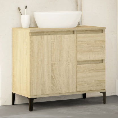 Bathroom Cabinet Sonoma Oak 65x33x60 cm Engineered Wood