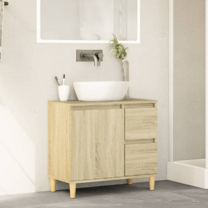 Bathroom Cabinet Sonoma Oak 65x33x60 cm Engineered Wood