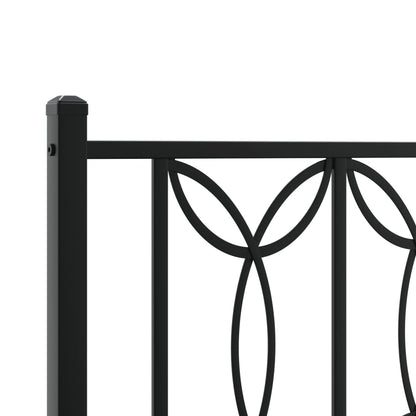 Metal Bed Frame with Headboard Black 100x190 cm