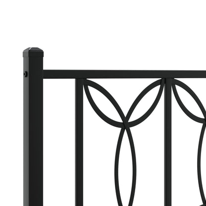 Metal Bed Frame with Headboard Black 100x200 cm