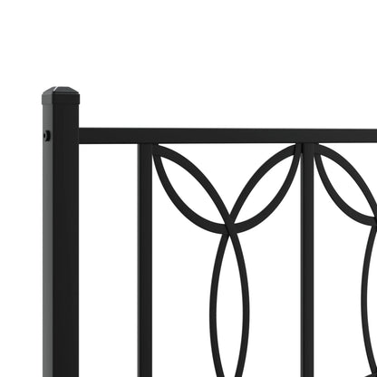 Metal Bed Frame with Headboard Black 183x213 cm