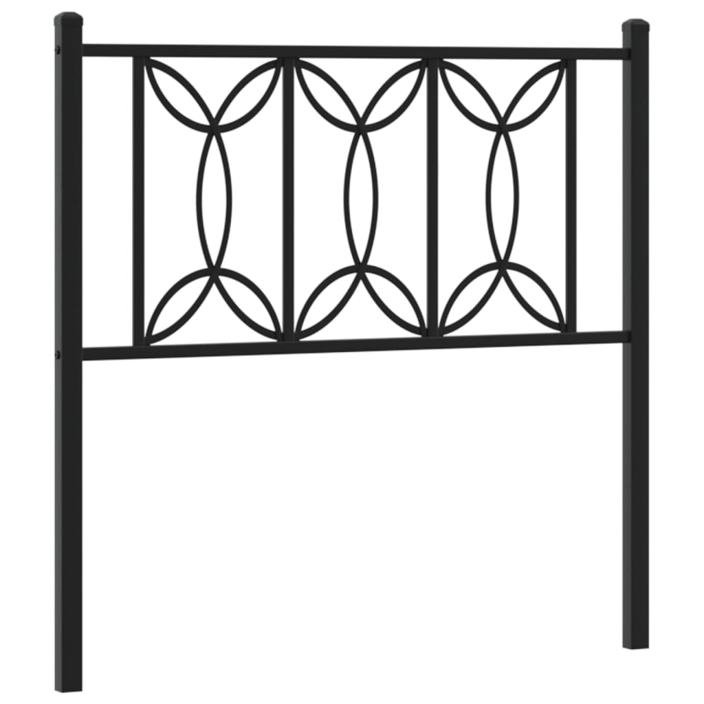 Metal Headboard Black 80 cm