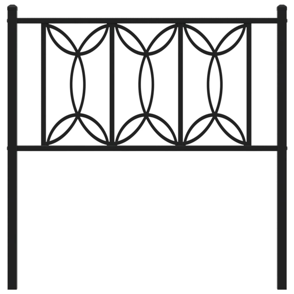 Metal Headboard Black 80 cm