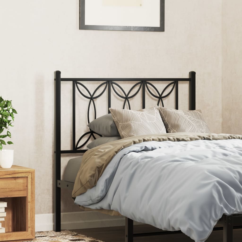 Metal Headboard Black 80 cm