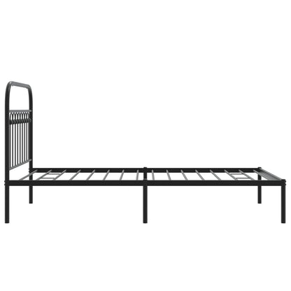 Metal Bed Frame with Headboard Black 100x190 cm