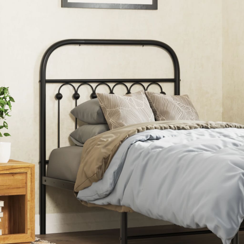 Metal Headboard Black 75 cm