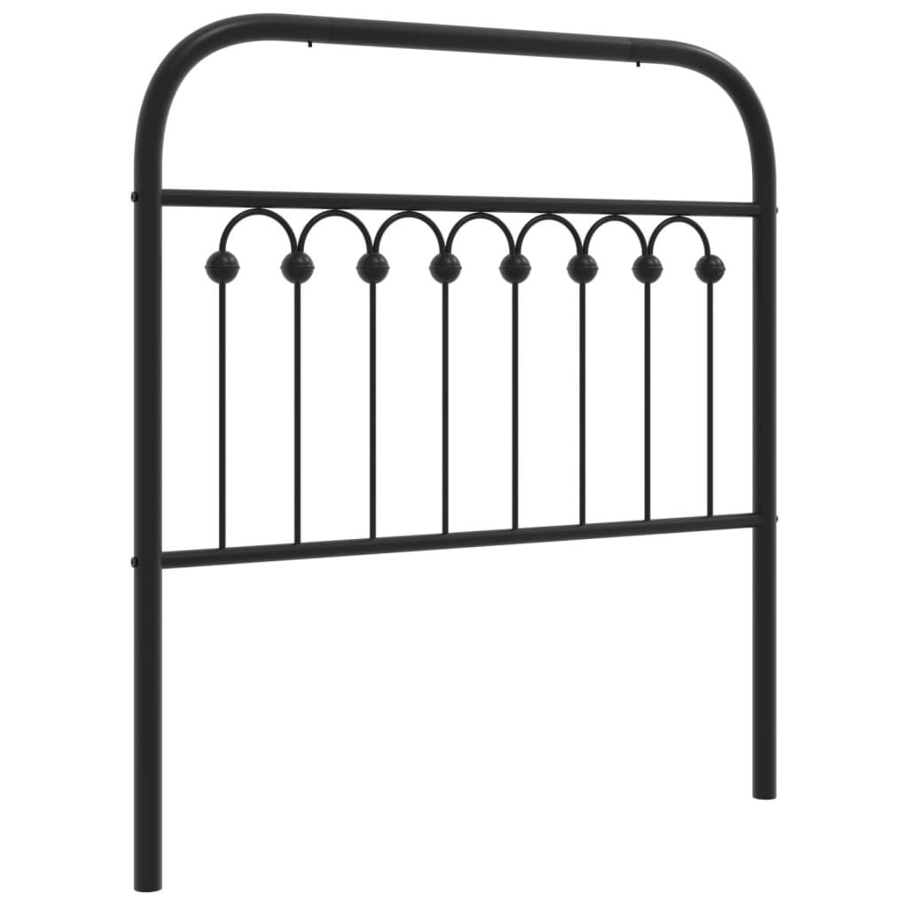 Metal Headboard Black 90 cm