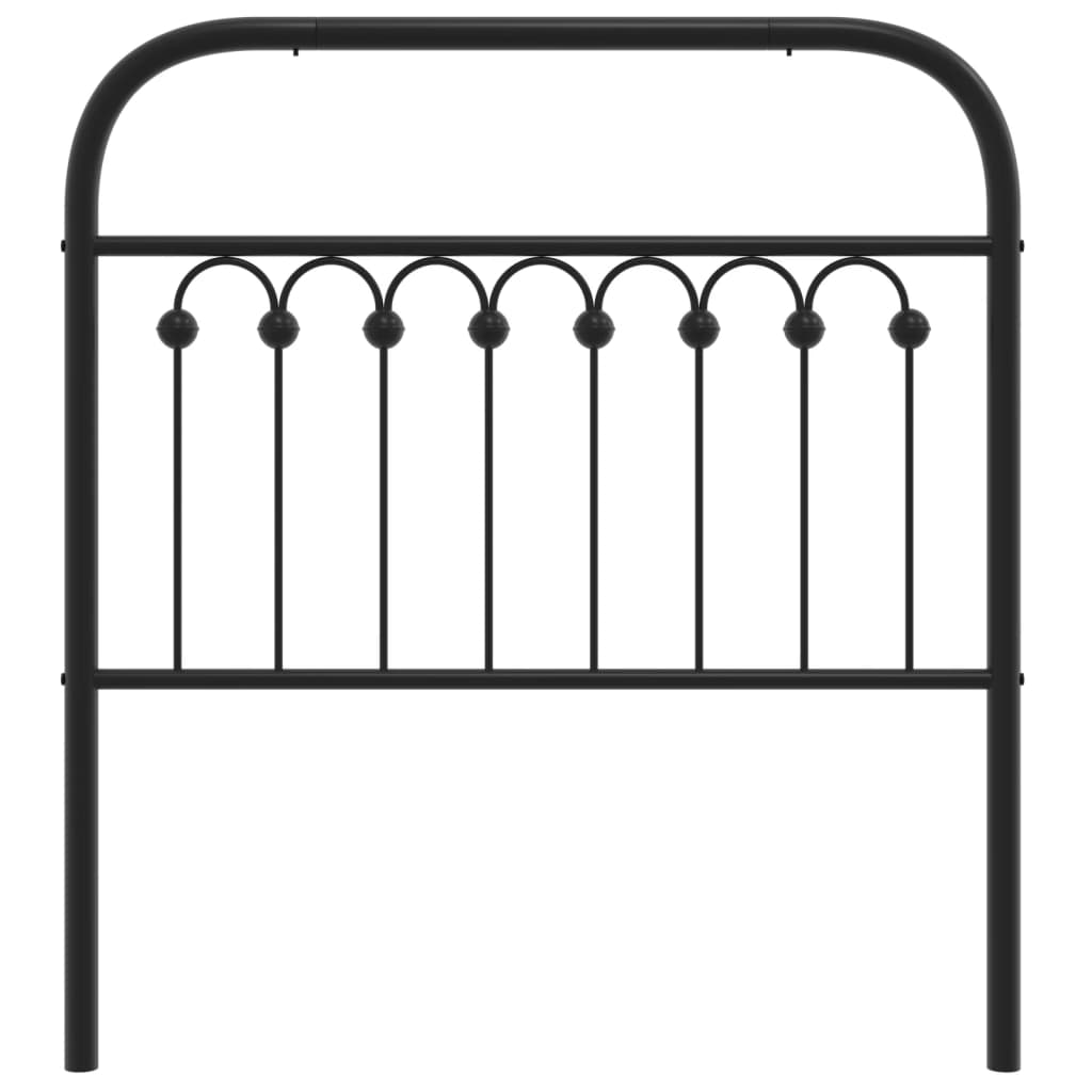 Metal Headboard Black 90 cm