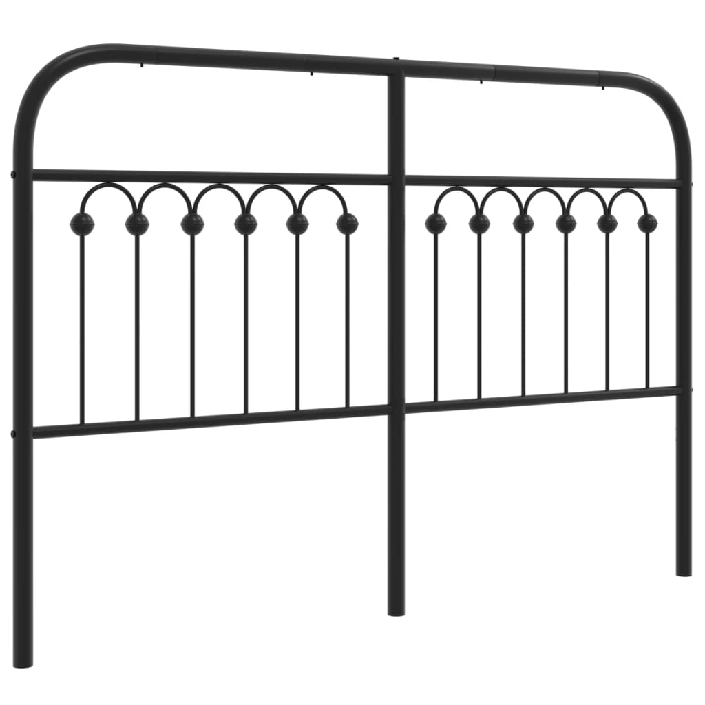 Metal Headboard Black 135 cm