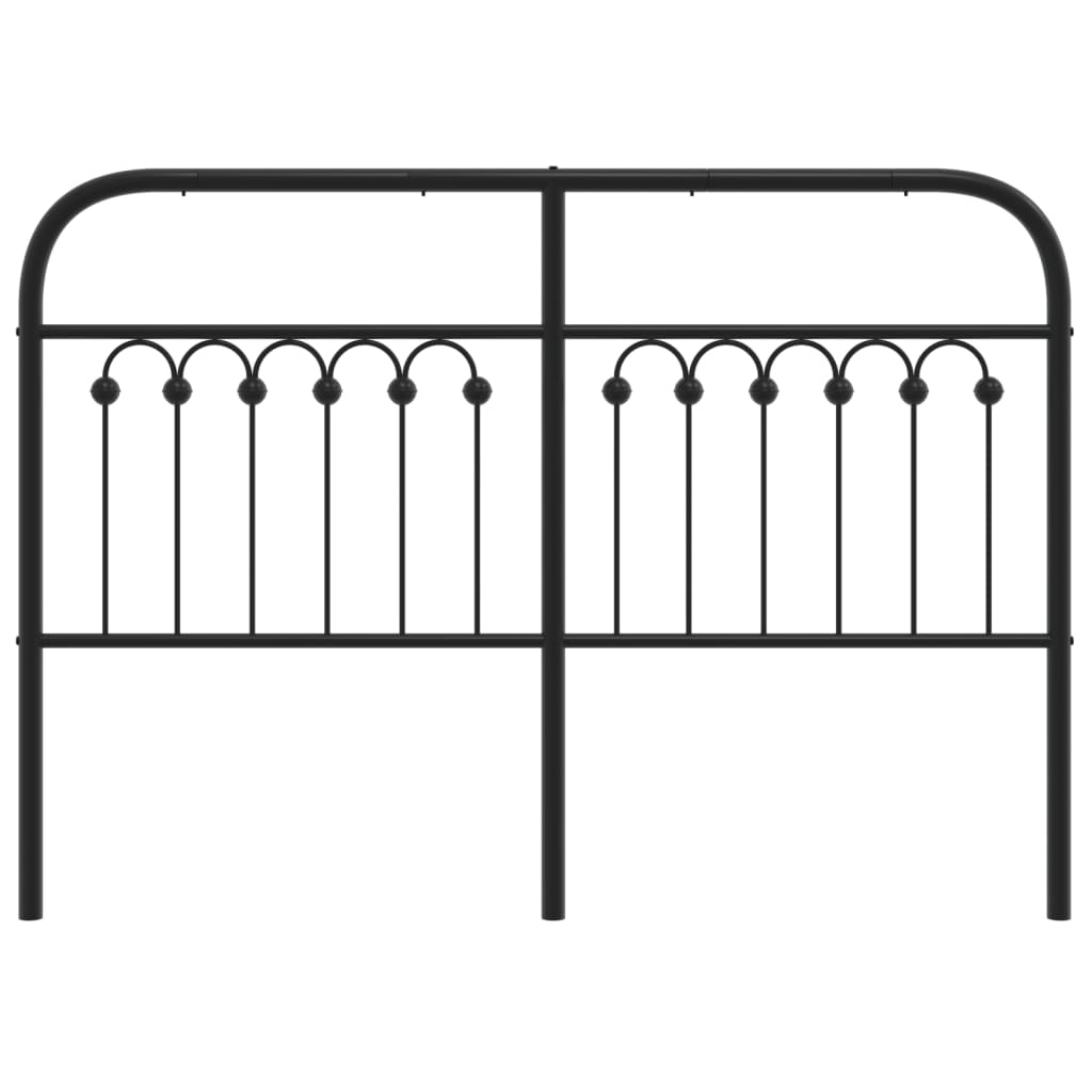 Metal Headboard Black 135 cm