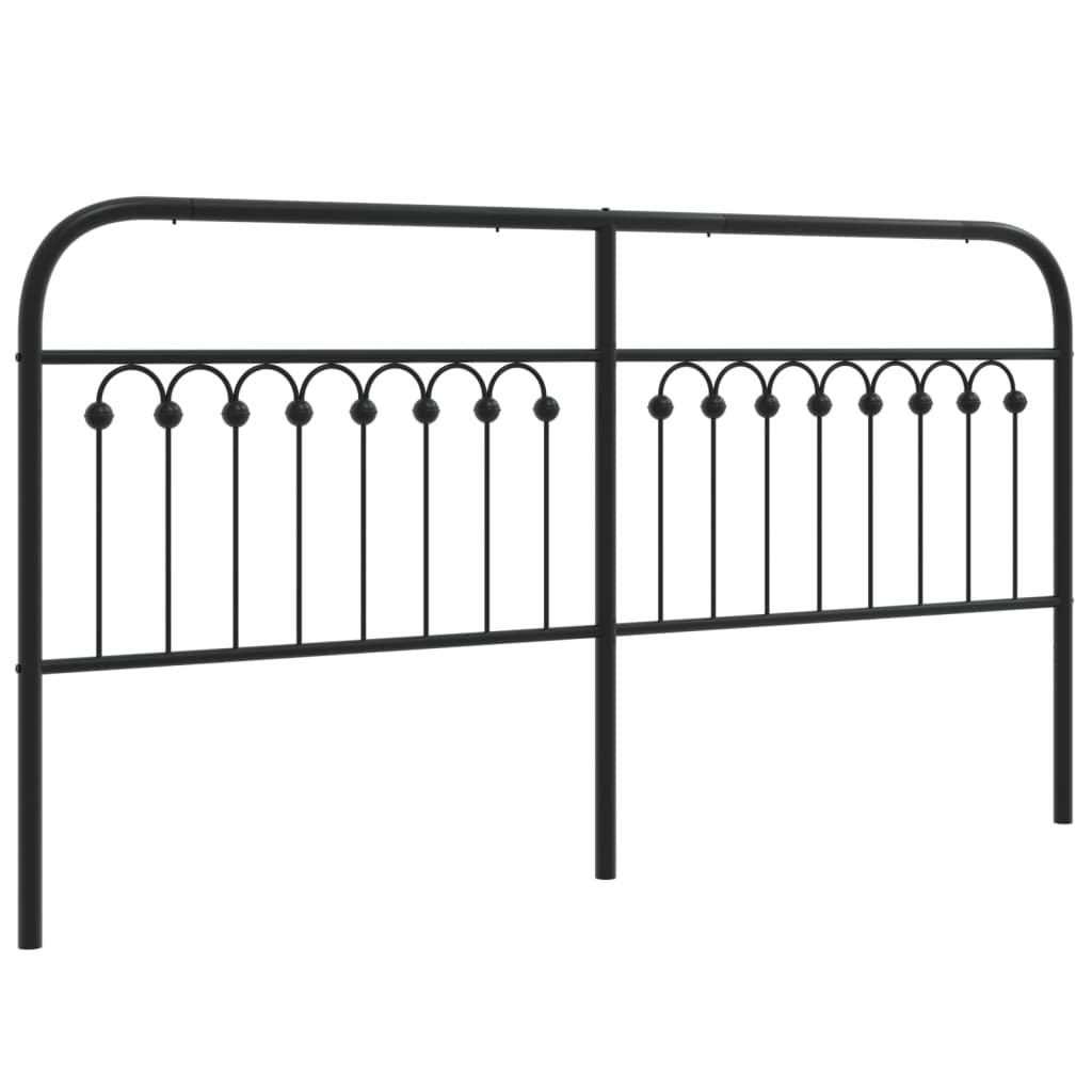 Metal Headboard Black 180 cm