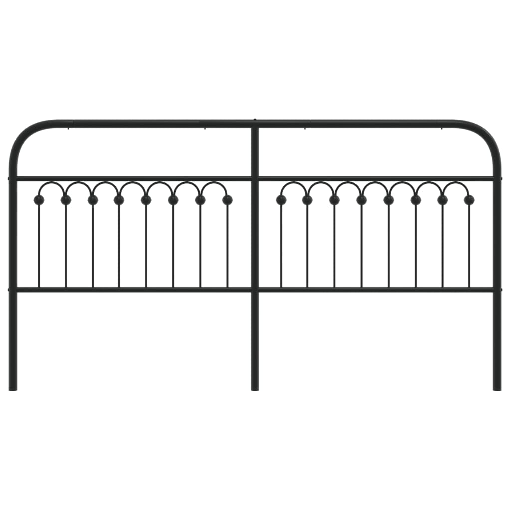 Metal Headboard Black 180 cm