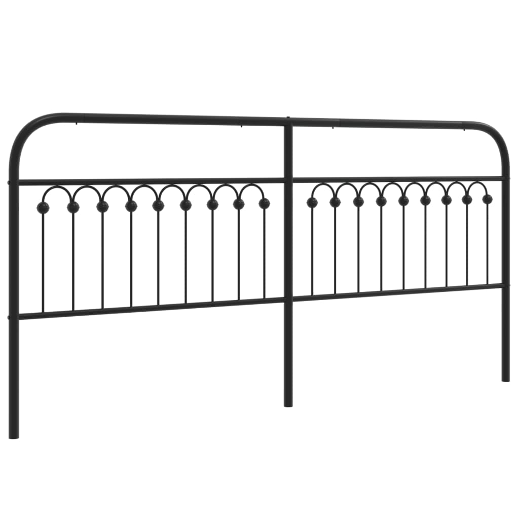 Metal Headboard Black 193 cm