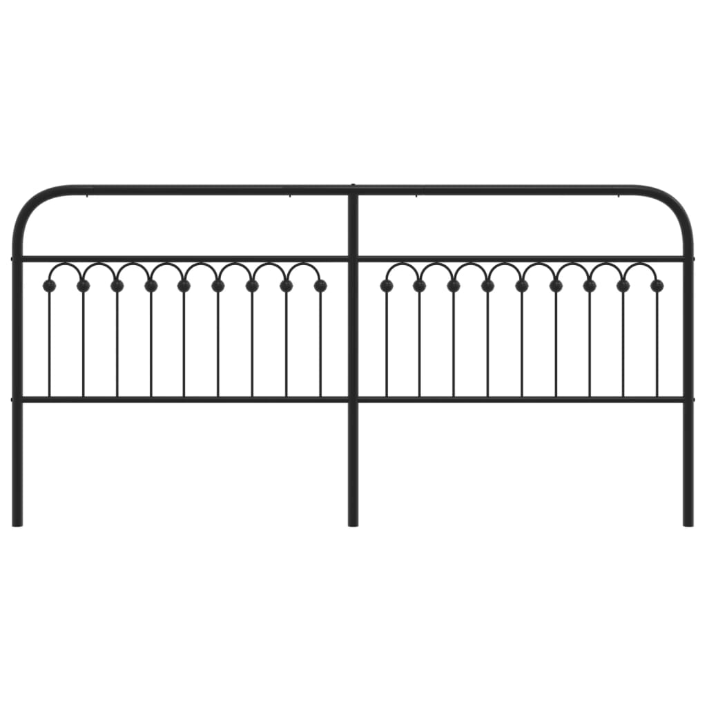 Metal Headboard Black 193 cm