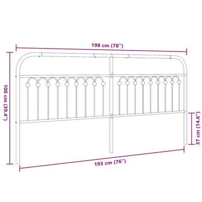 Metal Headboard Black 193 cm