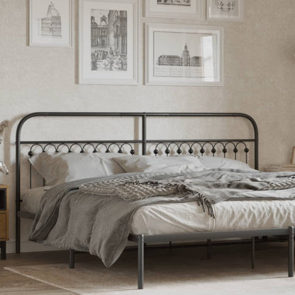 Metal Headboard Black 193 cm