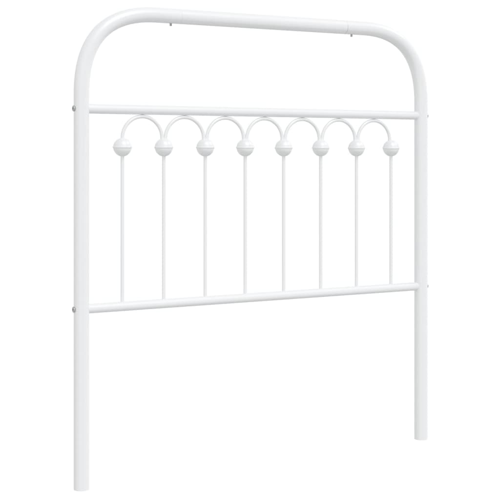 Metal Headboard White 90 cm