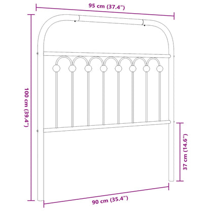 Metal Headboard White 90 cm