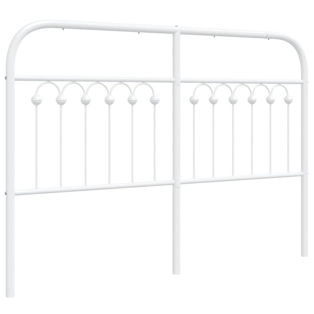 Metal Headboard White 135 cm