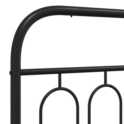 Metal Bed Frame with Headboard and Footboard Black 150x200 cm King Size