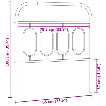 Metal Headboard Black 80 cm