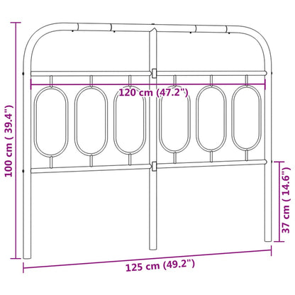 Metal Headboard Black 120 cm