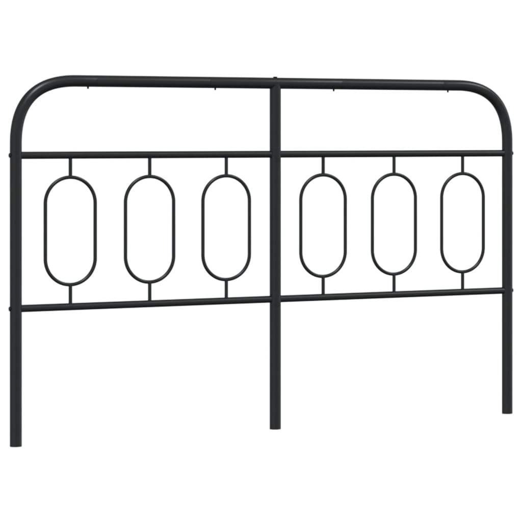 Metal Headboard Black 137 cm