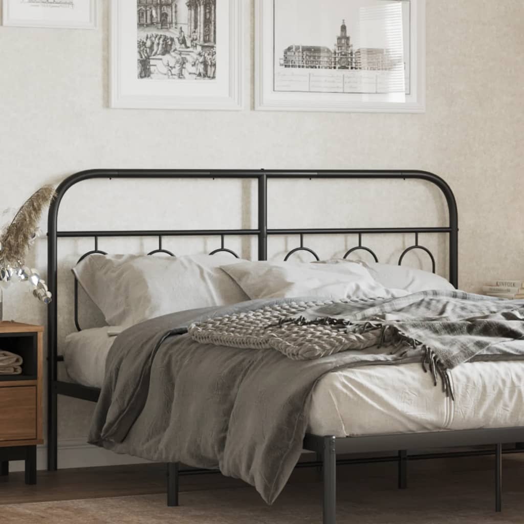 Metal Headboard Black 137 cm