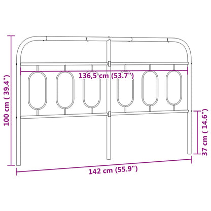 Metal Headboard Black 137 cm