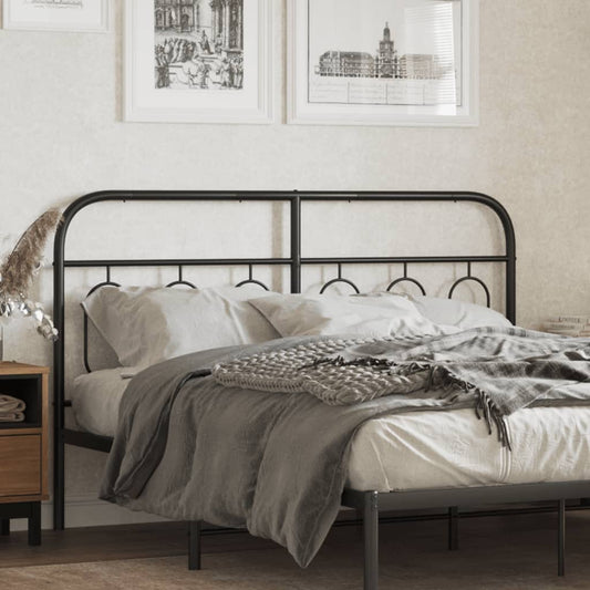 Metal Headboard Black 150 cm