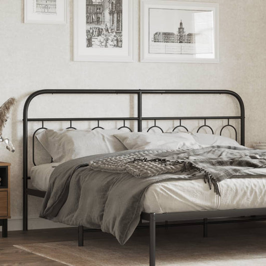 Metal Headboard Black 193 cm