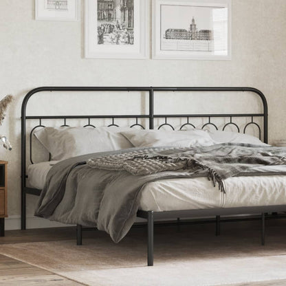 Metal Headboard Black 200 cm