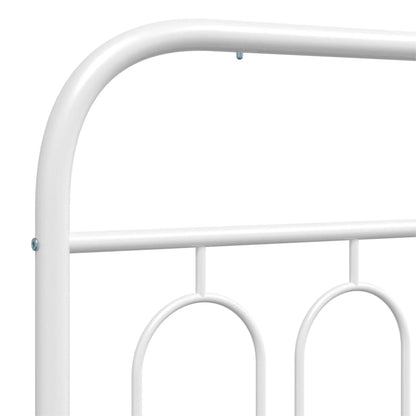 Metal Bed Frame with Headboard White 80x200 cm