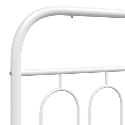 Metal Bed Frame without Mattress with Headboard White 135x190 cm Double