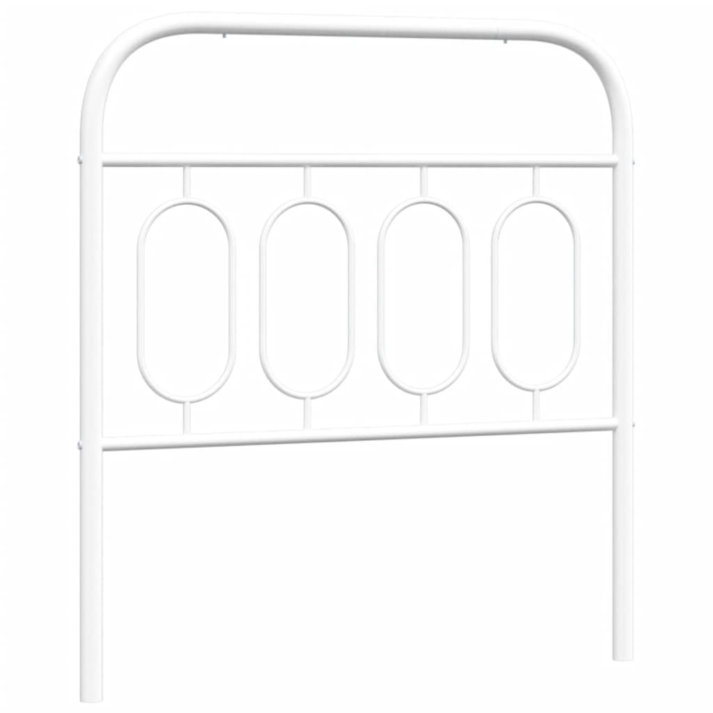 Metal Headboard White 80 cm