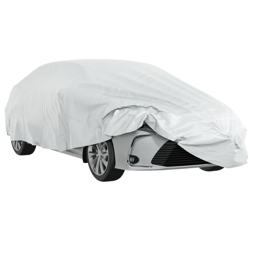 Car Cover for Sedan with Buckle Straps Full Silver M